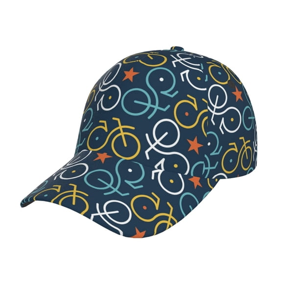 Kdxio Unisex Bicycle Colorful Pattern Baseball Cap Unisex Washed Classic Adjustable Hat