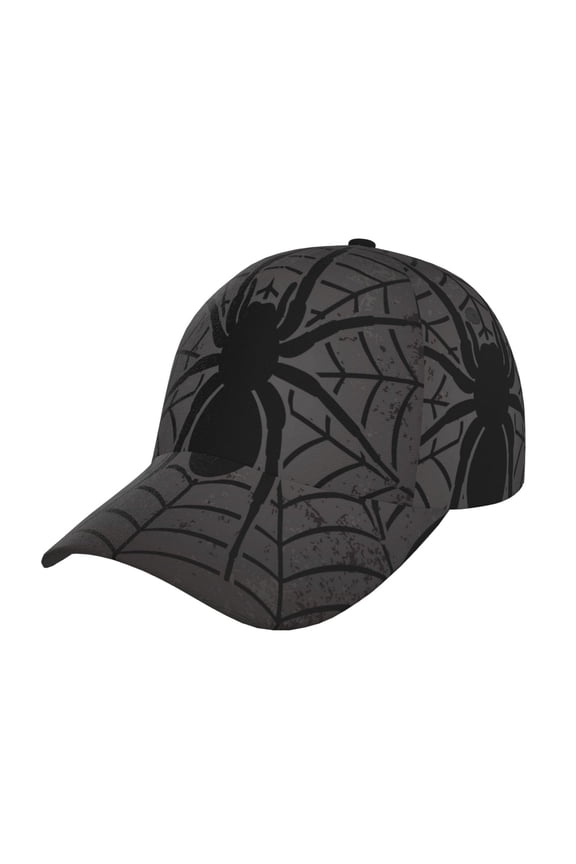 Unisex Black Spider On Web 1 Pattern Baseball Cap Unisex Washed Classic Adjustable Hat