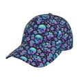 thumbnail image 1 of Kdxio Unisex Blue Flower Skull Pattern Baseball Cap Unisex Washed Classic Adjustable Hat, 1 of 5