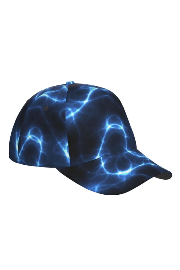 Unisex Blue Lightning Pattern Baseball Cap Unisex Washed Classic Adjustable Hat