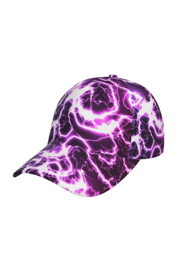 Unisex Blue Lightning Pattern Baseball Cap Unisex Washed Classic Adjustable Hat