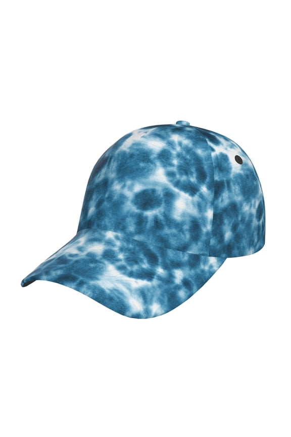 Unisex Blue Tie Dye Pattern Baseball Cap Unisex Washed Classic Adjustable Hat