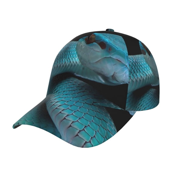 Kdxio Unisex Blue Viper Snake1 Pattern Baseball Cap Unisex Washed Classic Adjustable Hat