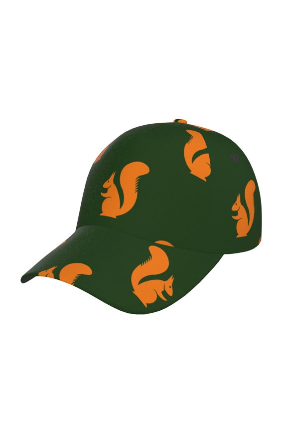 Unisex Bold Squirrel Silhouettes Pattern Baseball Cap Unisex Washed Classic Adjustable Hat