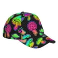 thumbnail image 1 of Kdxio Unisex Bright Mushrooms Pattern Baseball Cap Unisex Washed Classic Adjustable Hat, 1 of 7
