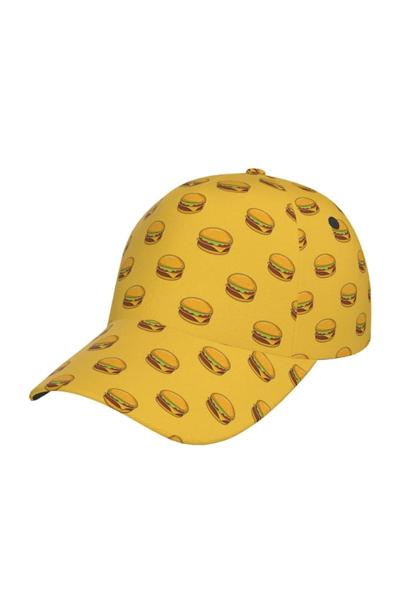 Unisex Burger 1 Pattern Baseball Cap Unisex Washed Classic Adjustable Hat