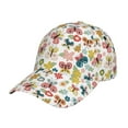 thumbnail image 1 of Kdxio Unisex Butterfly Flowers Pattern Baseball Cap Unisex Washed Classic Adjustable Hat, 1 of 1
