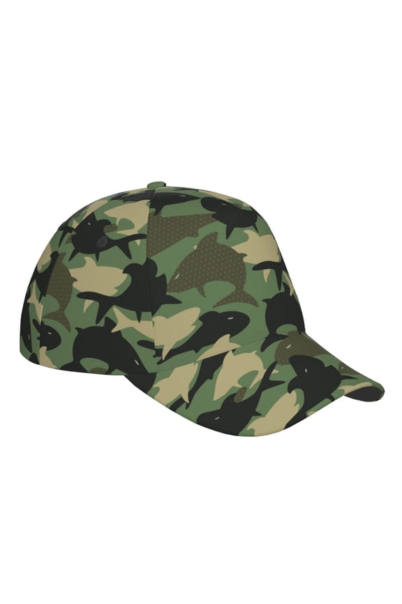 Unisex Camouflage Shark Pattern Baseball Cap Unisex Washed Classic Adjustable Hat