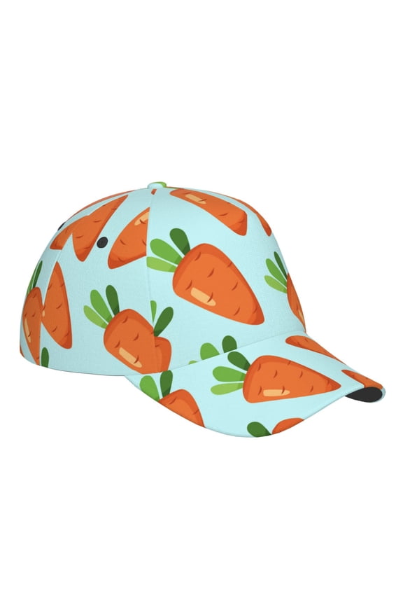 Unisex Cartoon Carrot Pattern Baseball Cap Unisex Washed Classic Adjustable Hat
