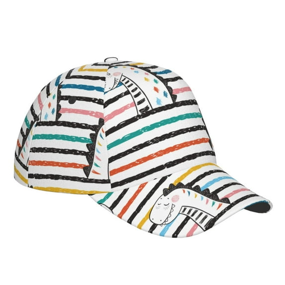 Kdxio Unisex Cartoon Dinosaurs Pattern Baseball Cap Unisex Washed Classic Adjustable Hat
