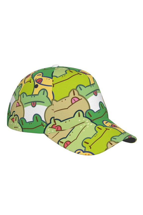 Unisex Cartoon Frog Pattern Baseball Cap Unisex Washed Classic Adjustable Hat