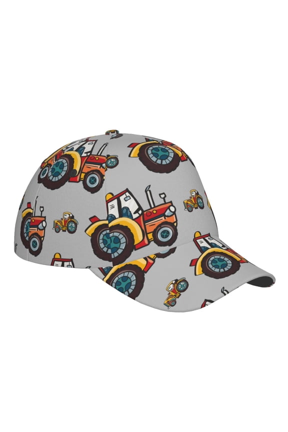 Unisex Cartoon Tractor Pattern Baseball Cap Unisex Washed Classic Adjustable Hat