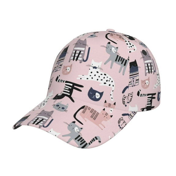 Kdxio Unisex Cat Pattern Baseball Cap Unisex Washed Classic Adjustable Hat