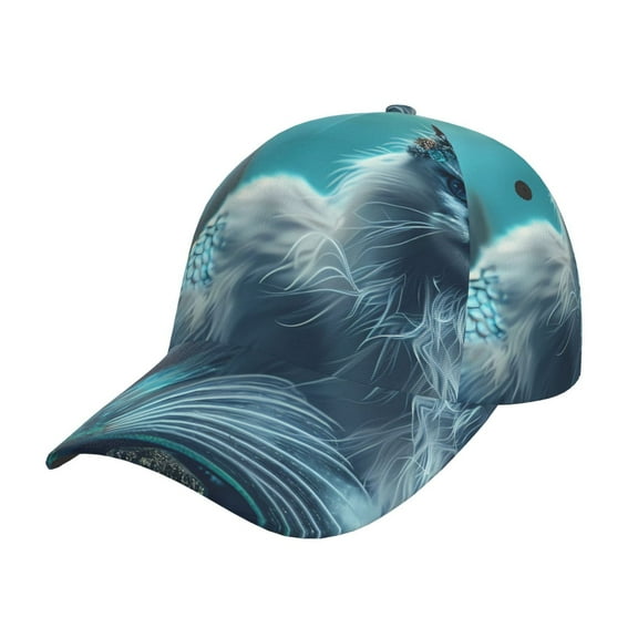 Kdxio Unisex Cat Underwater Fantasy Pattern Baseball Cap Unisex Washed Classic Adjustable Hat