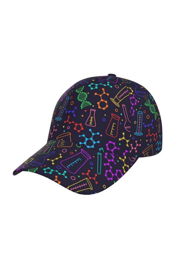 Unisex Chemistry Science Pattern Baseball Cap Unisex Washed Classic Adjustable Hat