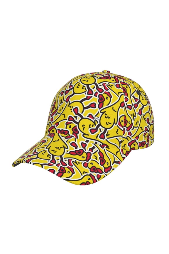 Unisex Chicken Cartoon Pattern Baseball Cap Unisex Washed Classic Adjustable Hat