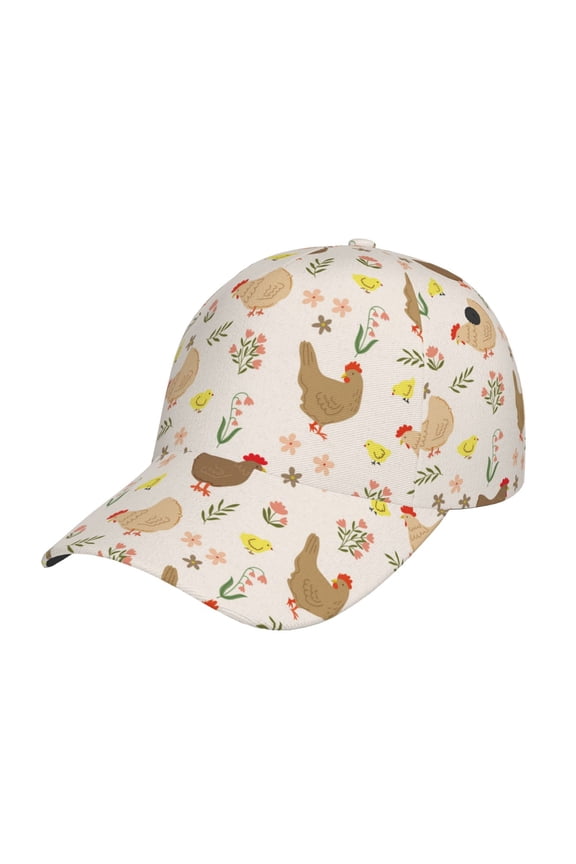Unisex Chicken Family Pattern Baseball Cap Unisex Washed Classic Adjustable Hat