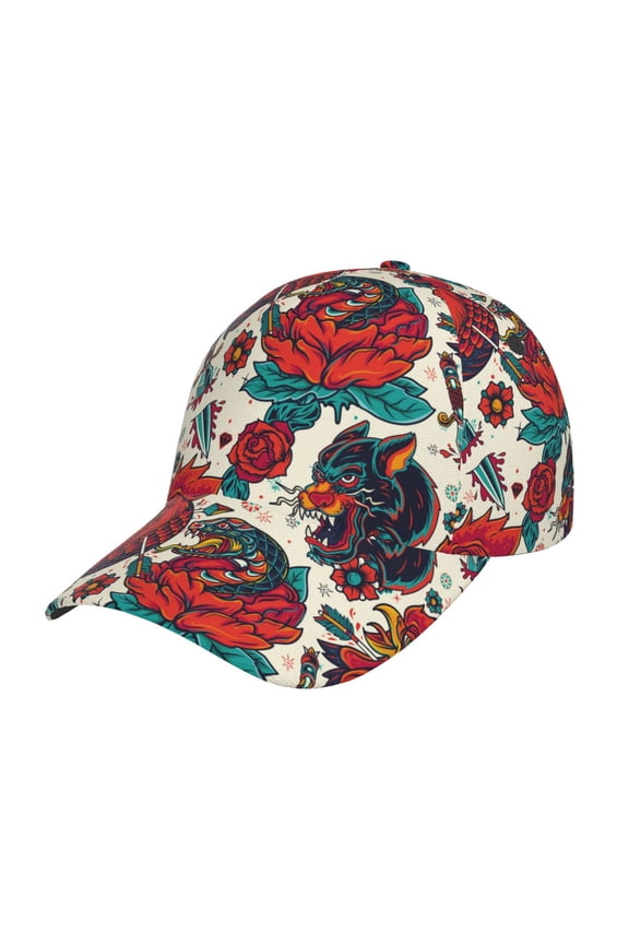 Unisex Chicken Pattern Baseball Cap Unisex Washed Classic Adjustable Hat