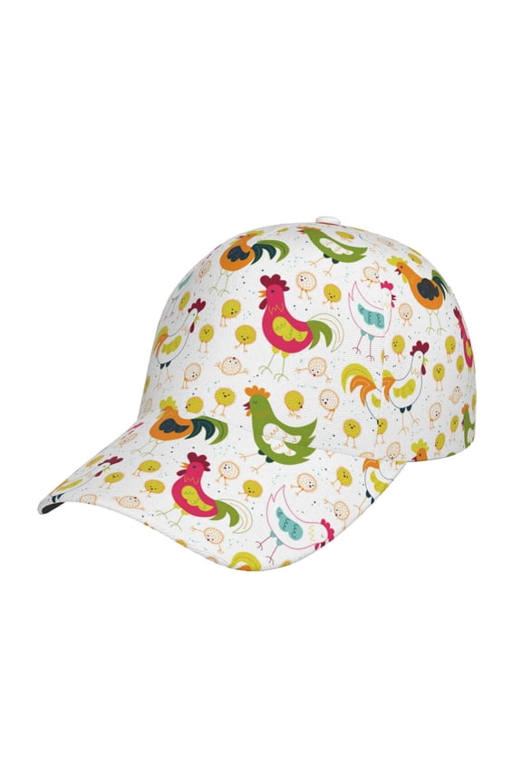 Unisex Chickens A Pattern Baseball Cap Unisex Washed Classic Adjustable Hat