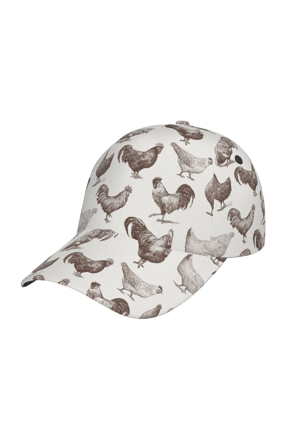 Unisex Chickens Pattern Baseball Cap Unisex Washed Classic Adjustable Hat