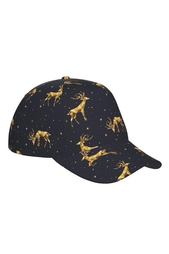Unisex Christmas Deers Pattern Baseball Cap Unisex Washed Classic Adjustable Hat
