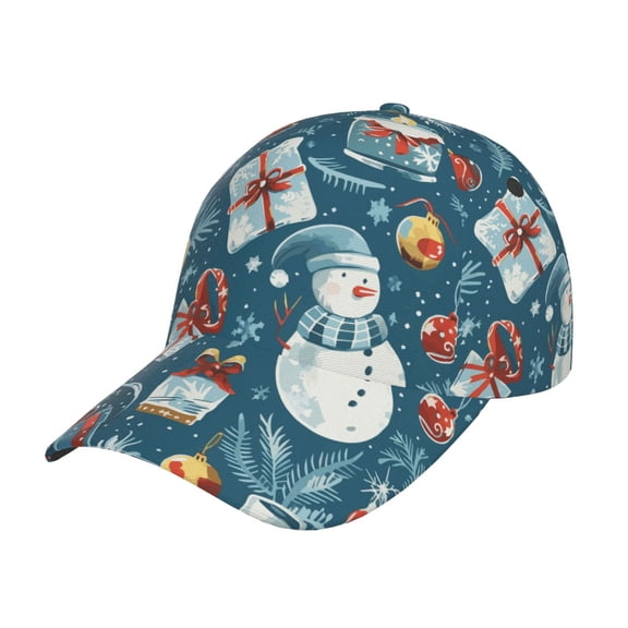 Kdxio Unisex Christmas Snowman Gift Pattern Baseball Cap Unisex Washed Classic Adjustable Hat