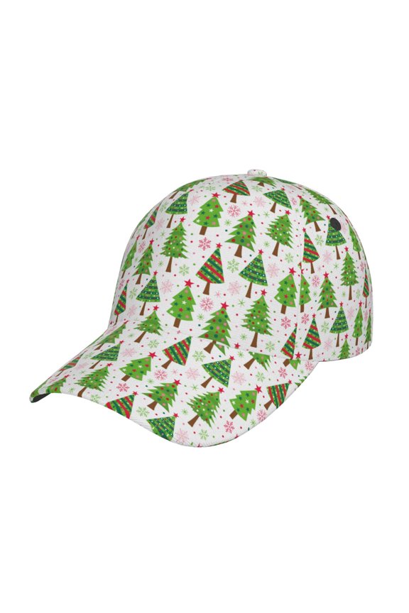 Unisex Christmas Trees Pattern Baseball Cap Unisex Washed Classic Adjustable Hat
