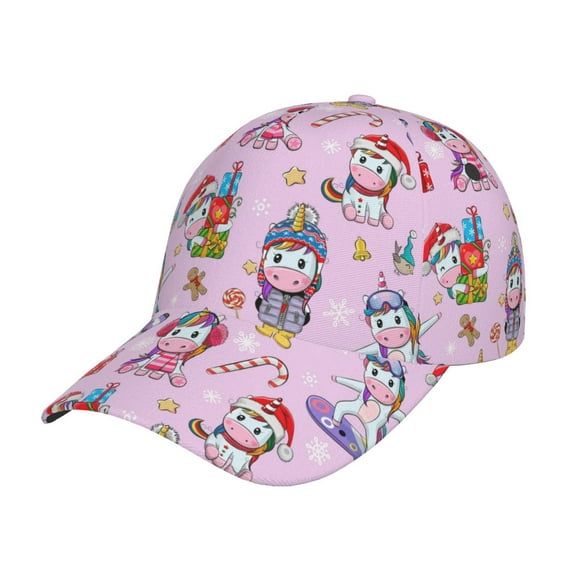 Kdxio Unisex Christmas Unicorns Pattern Baseball Cap Unisex Washed Classic Adjustable Hat