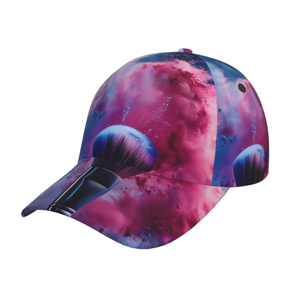 Kdxio Unisex Color Explosion Makeup Brush Pattern Baseball Cap Unisex Washed Classic Adjustable Hat