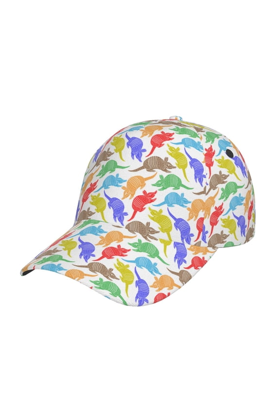 Unisex Colored Armadillos Pattern Baseball Cap Unisex Washed Classic Adjustable Hat