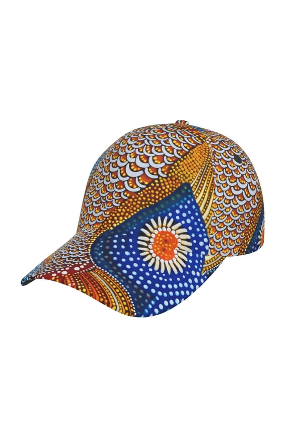 Unisex Colorful Dot Art Fish Pattern Baseball Cap Unisex Washed Classic Adjustable Hat