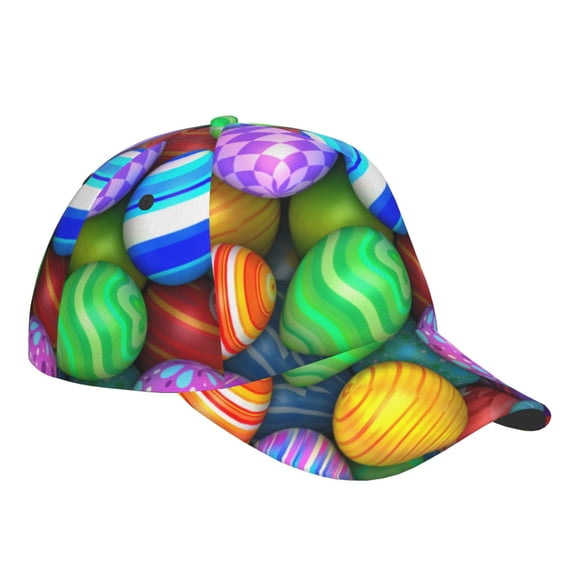 Kdxio Unisex Colorful Easter Eggs1 Pattern Baseball Cap Unisex Washed Classic Adjustable Hat
