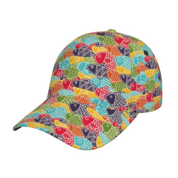 Kdxio Unisex Colorful Fish 2 Pattern Baseball Cap Unisex Washed Classic Adjustable Hat