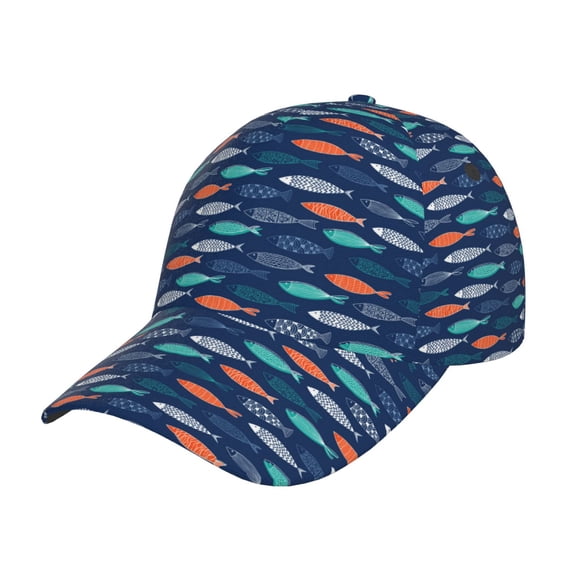 Kdxio Unisex Colorful Fish 3 Pattern Baseball Cap Unisex Washed Classic Adjustable Hat