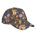 thumbnail image 1 of Kdxio Unisex Colorful Flowers with Butterfly Pattern Baseball Cap Unisex Washed Classic Adjustable Hat, 1 of 7