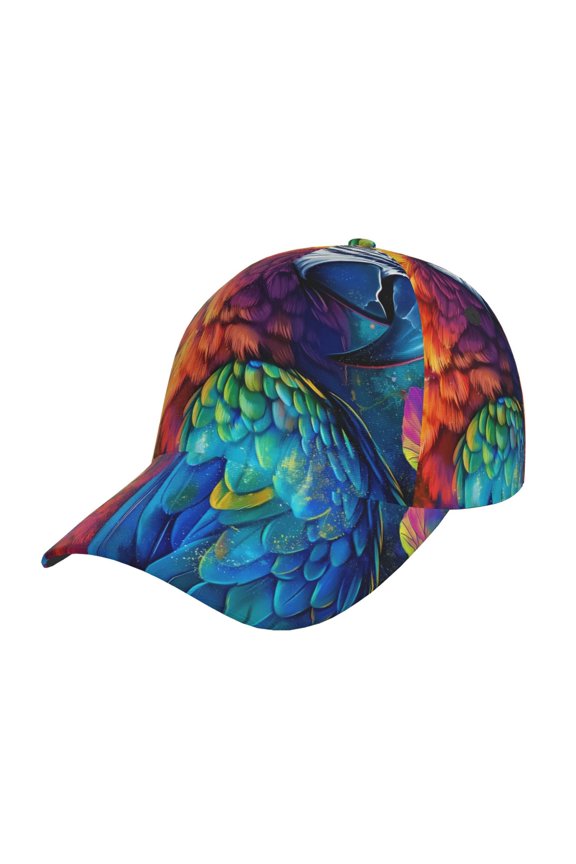 Unisex Colorful Parrot Jungle Dream Pattern Baseball Cap Unisex Washed Classic Adjustable Hat