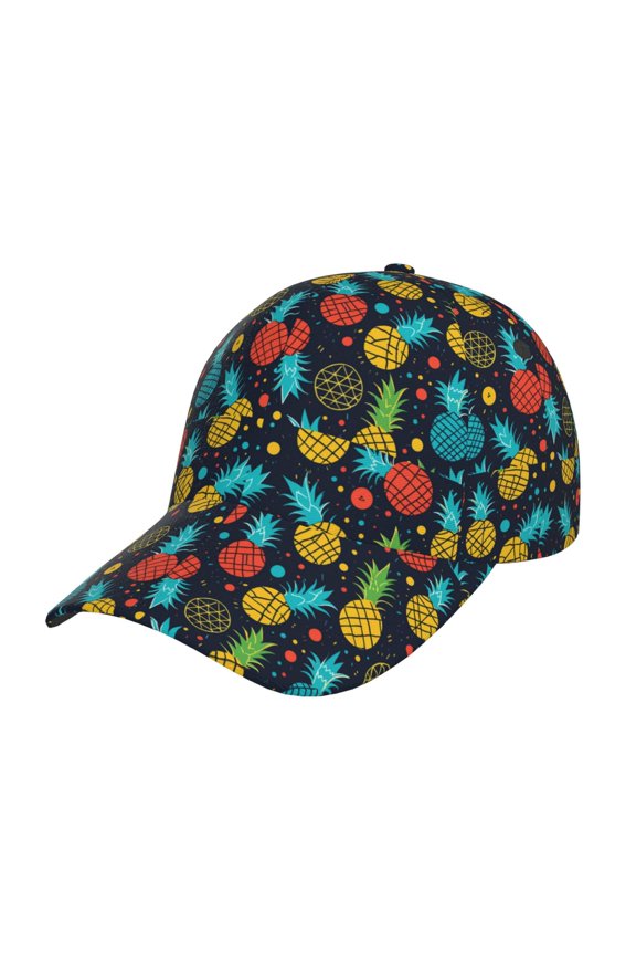 Unisex Colorful Pineapple Pattern Baseball Cap Unisex Washed Classic Adjustable Hat