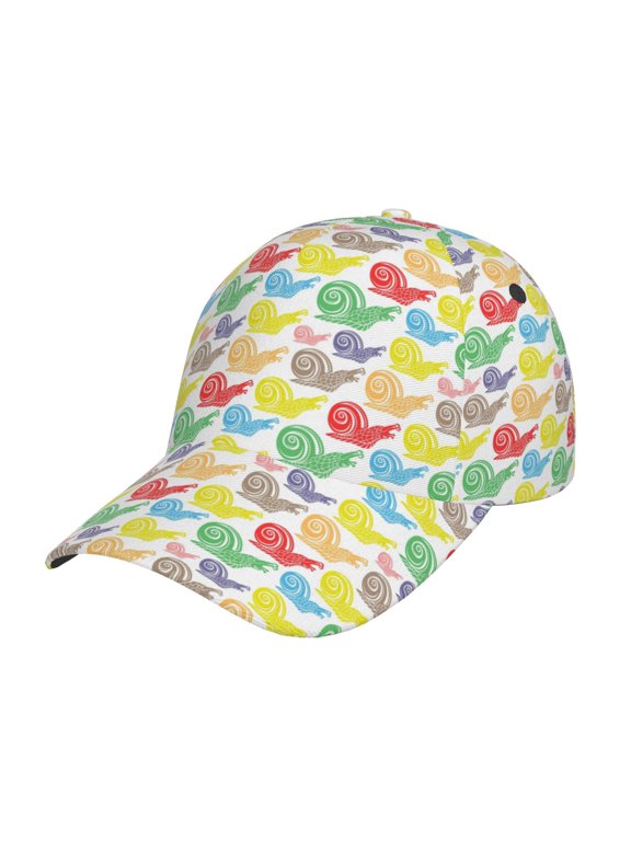 Unisex Colorful Snails Pattern Baseball Cap Unisex Washed Classic Adjustable Hat