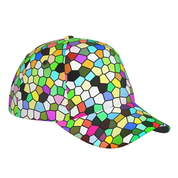 Kdxio Unisex Colorful Tie Dye Stained Glass Pattern Baseball Cap Unisex Washed Classic Adjustable Hat
