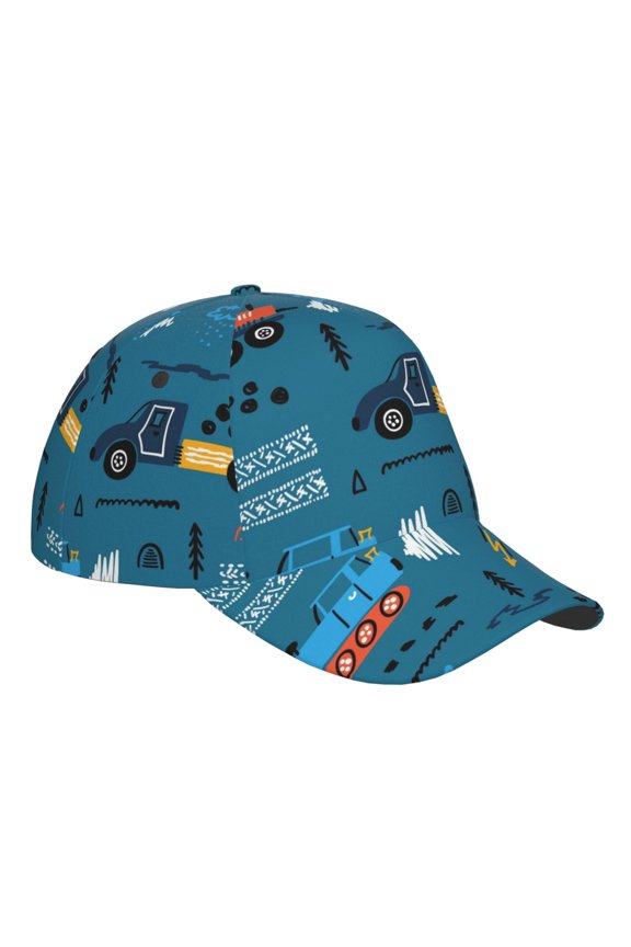 Unisex Construction Trucks Pattern Baseball Cap Unisex Washed Classic Adjustable Hat