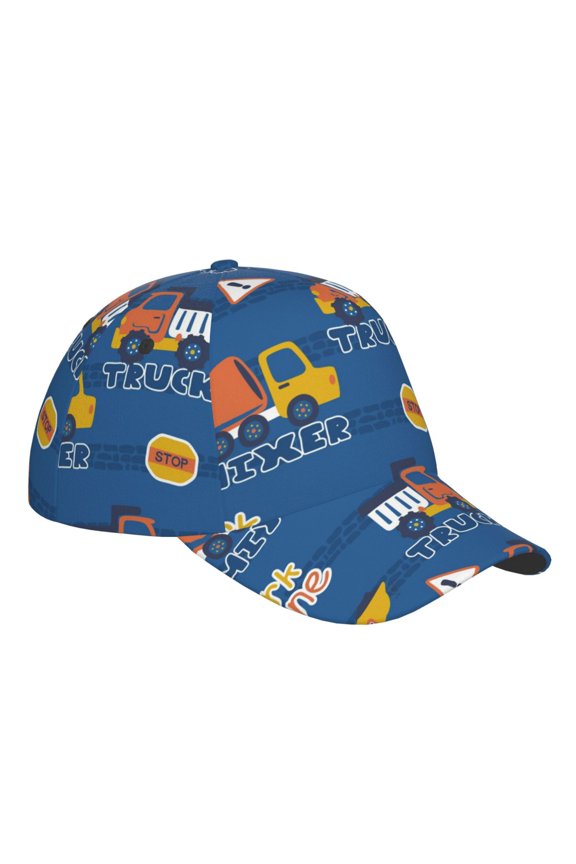Unisex Construction Vehicles Pattern Baseball Cap Unisex Washed Classic Adjustable Hat