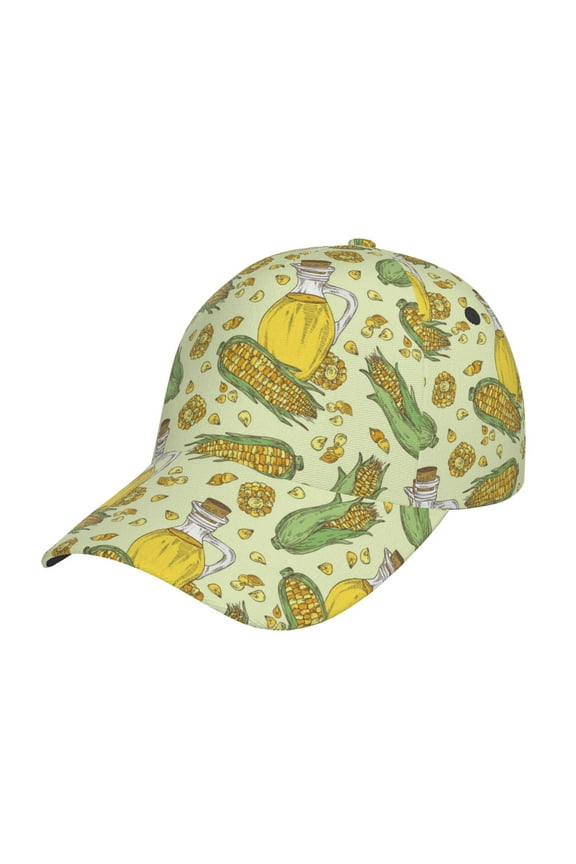 Unisex Corn And Corn Oil Pattern Baseball Cap Unisex Washed Classic Adjustable Hat