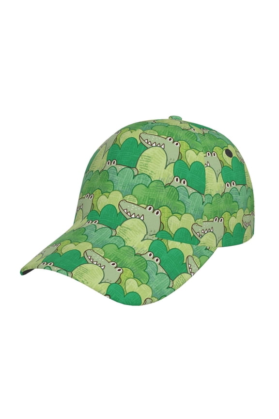 Unisex Crocodile And Bush Pattern Baseball Cap Unisex Washed Classic Adjustable Hat