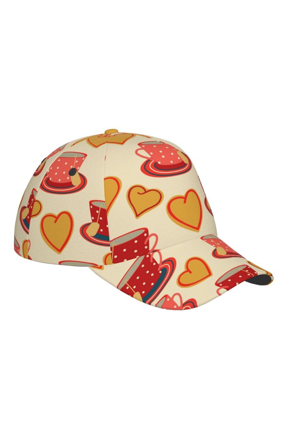 Unisex Cups of Tea Pattern Baseball Cap Unisex Washed Classic Adjustable Hat