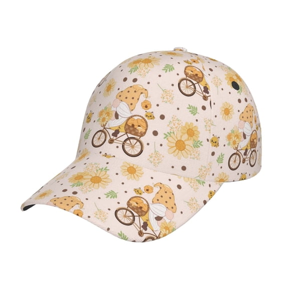 Kdxio Unisex Cute Bee Gnome1 Pattern Baseball Cap Unisex Washed Classic Adjustable Hat