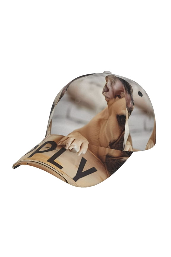 Unisex Cute Bulldogs Apply Pattern Baseball Cap Unisex Washed Classic Adjustable Hat