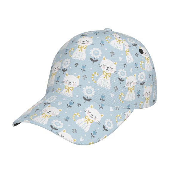 Kdxio Unisex Cute Cat Pattern Baseball Cap Unisex Washed Classic Adjustable Hat