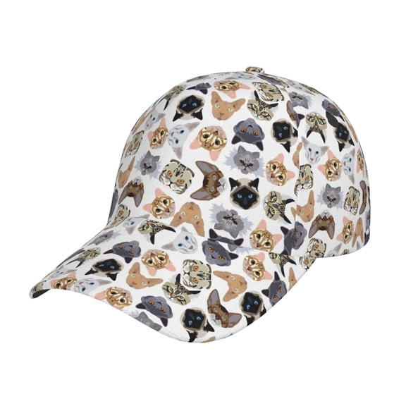 Kdxio Unisex Cute Cats Pattern Baseball Cap Unisex Washed Classic Adjustable Hat