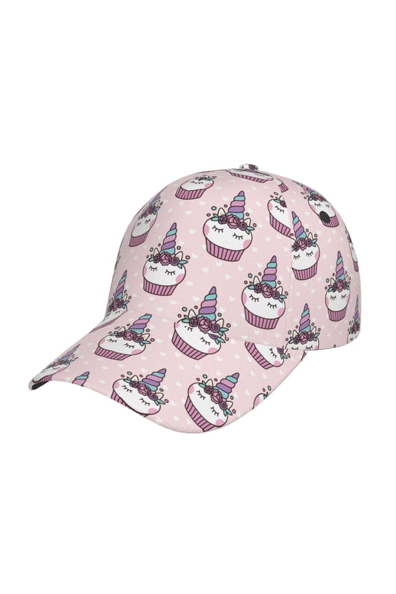 Unisex Cute Cupcake Pattern Baseball Cap Unisex Washed Classic Adjustable Hat