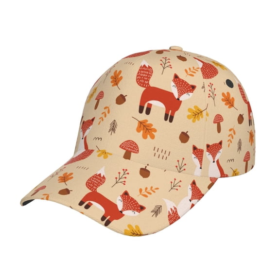 Kdxio Unisex Cute Foxes Pattern Baseball Cap Unisex Washed Classic Adjustable Hat